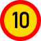 Limitare de viteza 10km, temporar, Indicator rutier | Semn de circulatie