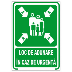 Loc de adunare in caz de urgenta, semn din plastic, 30x40cm