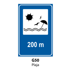 Plaja, Indicator rutier | Semn de circulatie