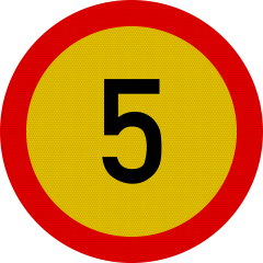 Limitare de viteza 5km, temporar, Indicator rutier | Semn de circulatie