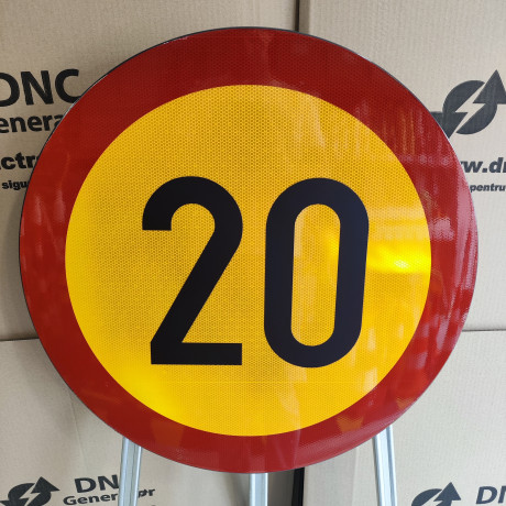 Limitare de viteza 20km, temporar, Indicator rutier | Semn de circulatie