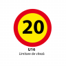 Limitare de viteza 20km, temporar, Indicator rutier | Semn de circulatie