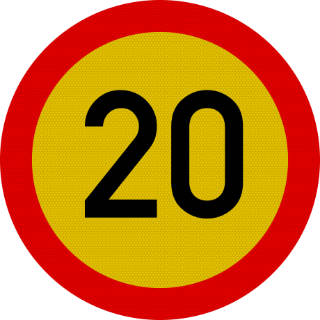 Limitare de viteza 20km, temporar, Indicator rutier | Semn de circulatie