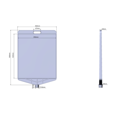 Semn din plastic dreptunghiular, parcare pentru persoane cu handicap, reflectorizant, PPC, 41 x 35cm