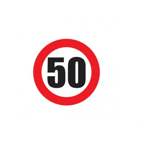 Autocolante cu limita de viteza 50, 60, 70, 90, 100 si 130 KM/H, diametru 13 cm