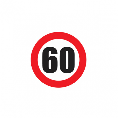 Autocolante cu limita de viteza 50, 60, 70, 90, 100 si 130 KM/H, diametru 13 cm