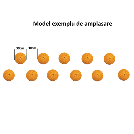 Limitator de viteza rotund, diametrul 30cm, inaltime 3cm, galben