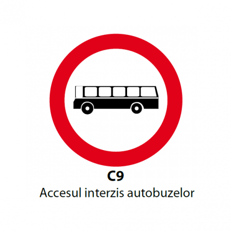 Accesul interzis autobuzelor, Indicator rutier | Semn de circulatie