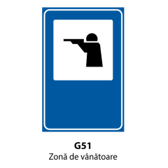 Zona de vanatoare, Indicator rutier | Semn de circulatie