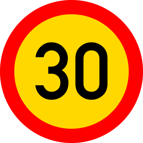 Limitare de viteza 30km, temporar, Indicator rutier | Semn de circulatie