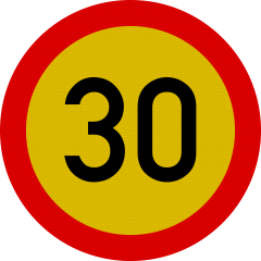Limitare de viteza 30km, temporar, Indicator rutier | Semn de circulatie