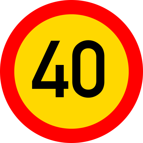 Limitare de viteza 40km, temporar, Indicator rutier | Semn de circulatie