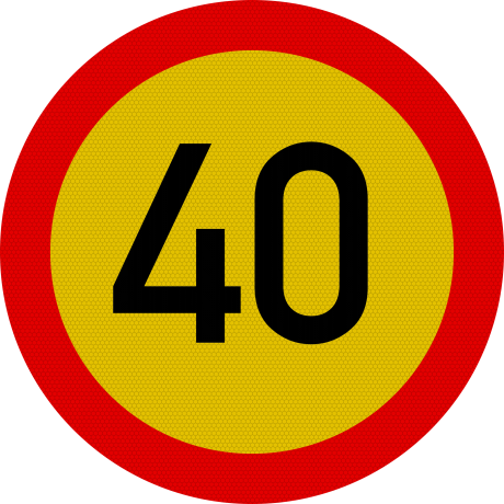 Limitare de viteza 40km, temporar, Indicator rutier | Semn de circulatie