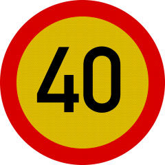 Limitare de viteza 40km, temporar, Indicator rutier | Semn de circulatie