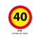 Limitare de viteză 40km, temporar, Indicator rutier