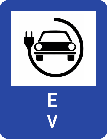 Stație Încărcare Electrică - ALBASTRU - Indicator rutier - Semn de Circulație Metalic 65x50cm