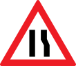 Drum ingustat pe partea dreapta A10, Indicator rutier | Semn de circulatie