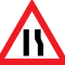 Drum ingustat pe partea dreapta A10, Indicator rutier | Semn de circulatie