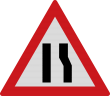 Drum ingustat pe partea dreapta A10, Indicator rutier | Semn de circulatie