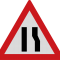 Drum ingustat pe partea dreapta A10, Indicator rutier | Semn de circulatie