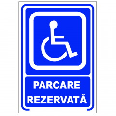 Parcare rezervata, semn din plastic, 20x30cm