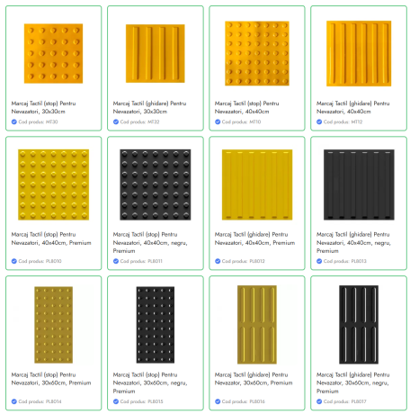 Marcaj Tactil (ghidare) Pentru Nevazatori, 40x40cm, negru, Premium