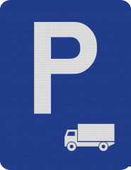 Indicator Parcare pentru Autocamioane (TIR-uri) - Semn de Circulație Metalic 65x50cm