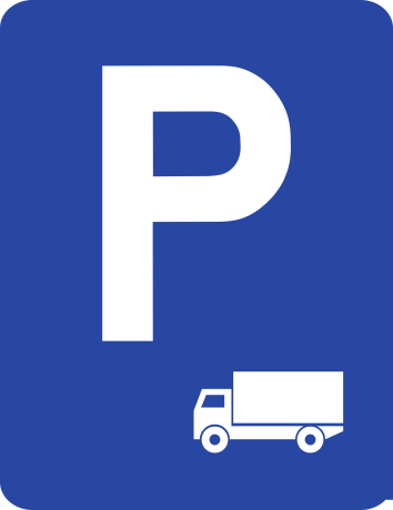 Indicator Parcare pentru Autocamioane (TIR-uri) - Semn de Circulație Metalic 65x50cm