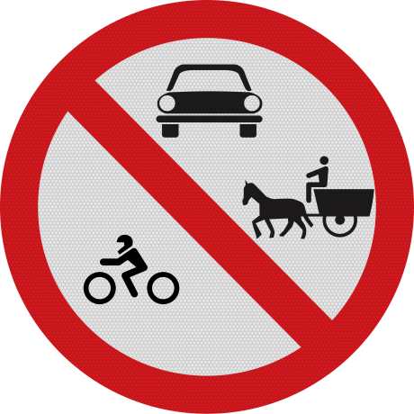 Accesul interzis autovehiculelor si vehiculelor cu tractiune animala, Indicator rutier | Semn de circulatie