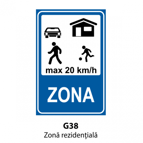 Zona rezidentiala, Indicator rutier | Semn de circulatie