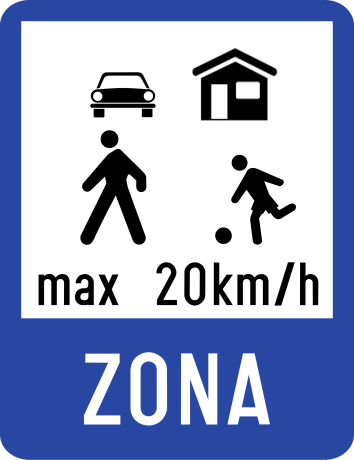Zona rezidentiala, Indicator rutier | Semn de circulatie