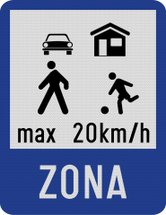Zona rezidentiala, Indicator rutier | Semn de circulatie