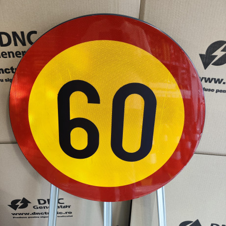 Limitare de viteza 60km, temporar, Indicator rutier | Semn de circulatie