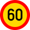 Limitare de viteza 60km, temporar, Indicator rutier | Semn de circulatie