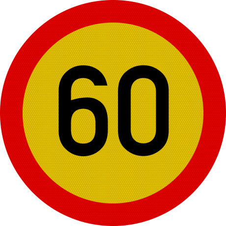 Limitare de viteza 60km, temporar, Indicator rutier | Semn de circulatie