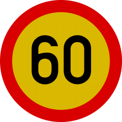 Limitare de viteza 60km, temporar, Indicator rutier | Semn de circulatie
