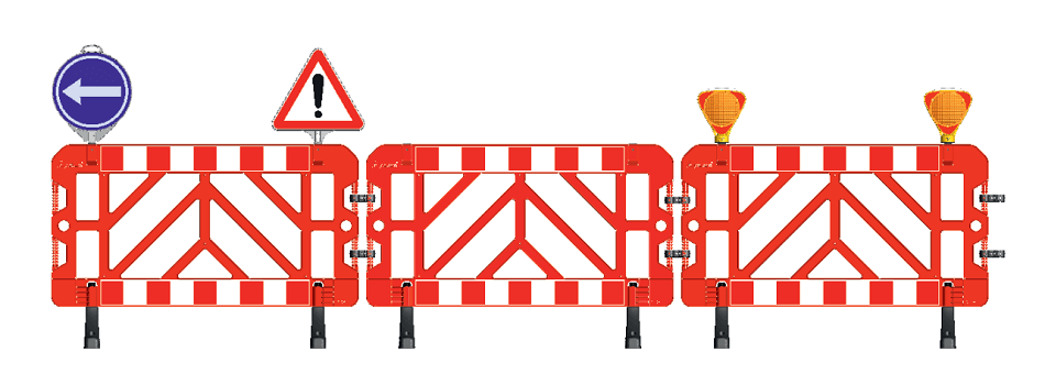 Gard Semnalizare Lucrari, 1.5m x 1m, 12.5 kg, ROSU