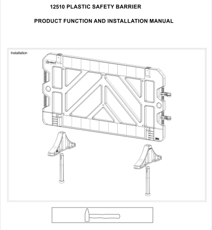 Gard Semnalizare Lucrari, 1.5m x 1m, 12.5 kg, ROSU