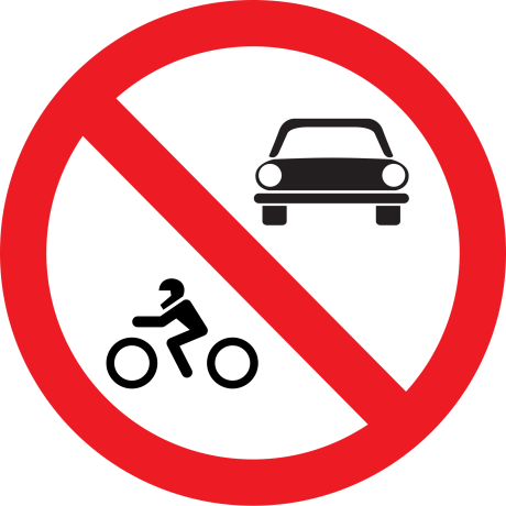 Accesul interzis autovehiculelor, Indicator rutier | Semn de circulatie