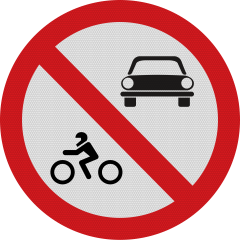 Accesul interzis autovehiculelor, Indicator rutier | Semn de circulatie