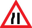 Drum ingustat pe partea stanga A11, Indicator rutier | Semn de circulatie