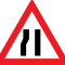 Drum ingustat pe partea stanga A11, Indicator rutier | Semn de circulatie