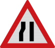 Drum ingustat pe partea stanga A11, Indicator rutier | Semn de circulatie