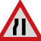 Drum ingustat pe partea stanga A11, Indicator rutier | Semn de circulatie