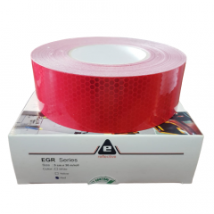 Banda adeziva reflectorizanta tip fagure, rosu, 5cm x 30m