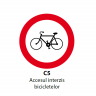 Accesul interzis bicicletelor, Indicator rutier | Semn de circulatie