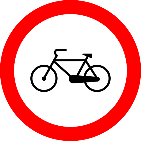Accesul interzis bicicletelor, Indicator rutier | Semn de circulatie