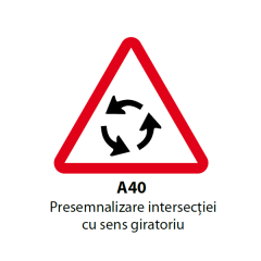 Presemnalizare intersectiei cu sens giratoriu, Indicator rutier | Semn de circulatie
