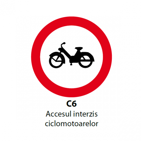 Accesul interzis ciclomotoarelor, Indicator rutier | Semn de circulatie