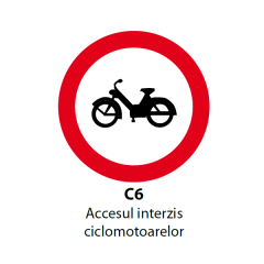 Accesul interzis ciclomotoarelor, Indicator rutier | Semn de circulatie